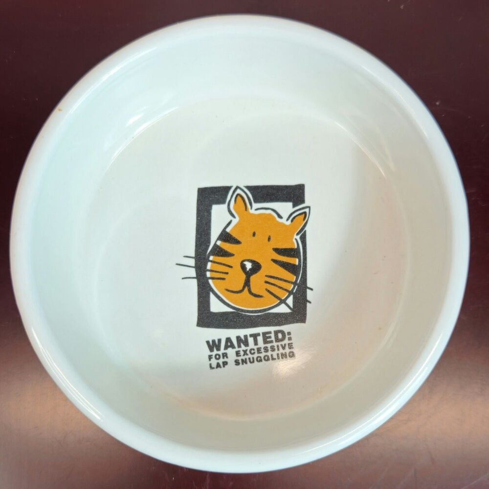 Signature Housewares Mug Shots Cat Stoneware Pet Food Bowl Riviera Van Beers